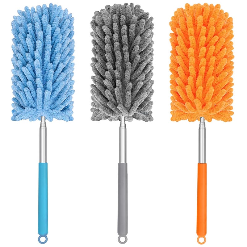 TIMIVO Mini Duster for Cleaning, 360° Bendable Hand Dusters with Extension Pole, Washable Small Duster for Car Interior, Office, Furniture - Image 1